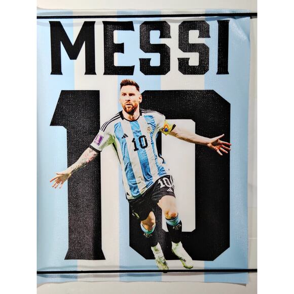 Soccer Legends Canvas Wall Art – Messi, Ronaldo, Neymar, Mbappé -Set of 4, 8x10" - Picture 2 of 6